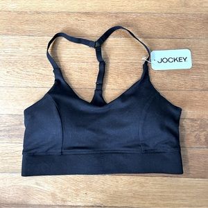jockey sports bra racerback t strap black